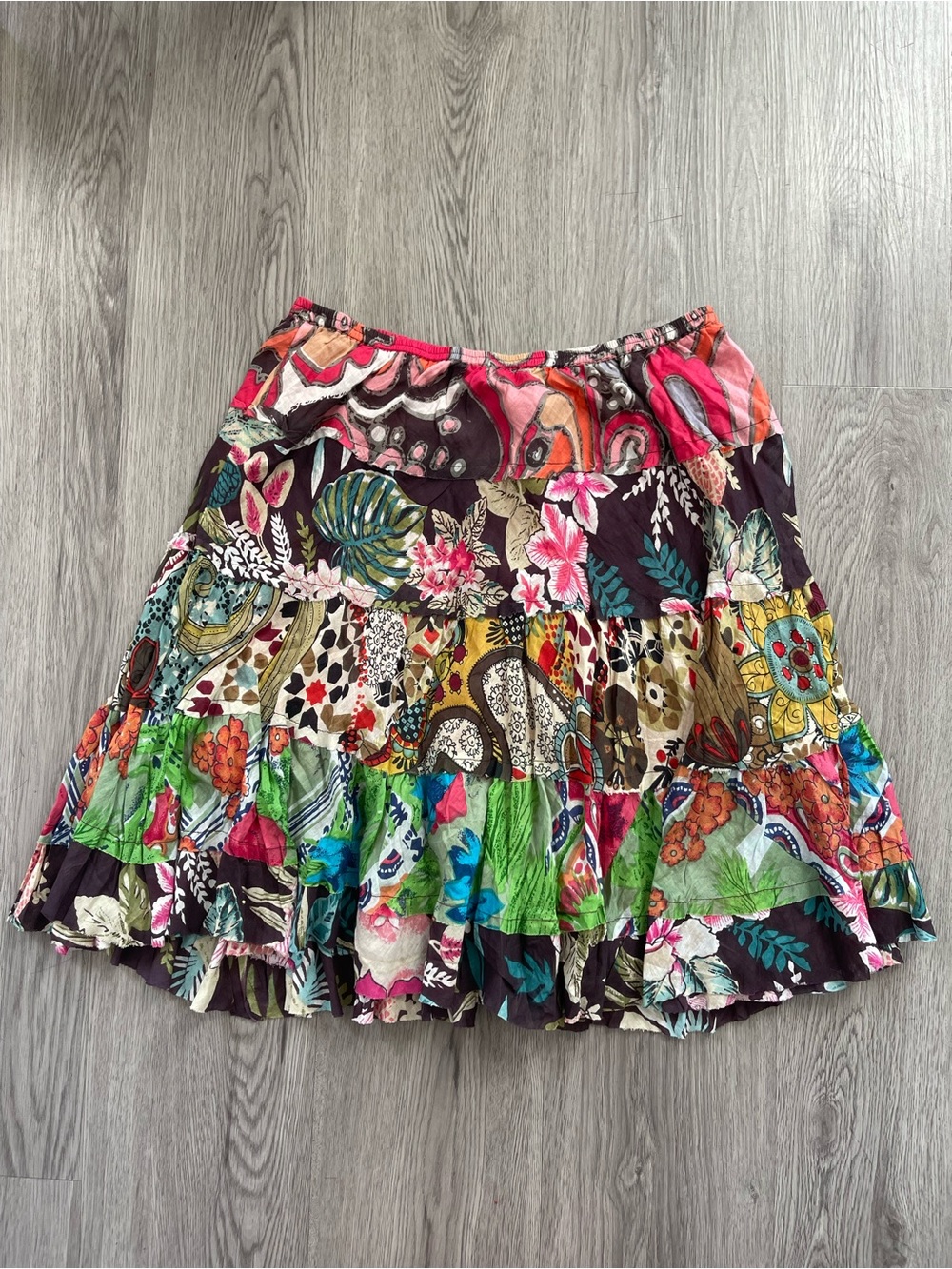Planet gold fairy whimsy patchwork skirt